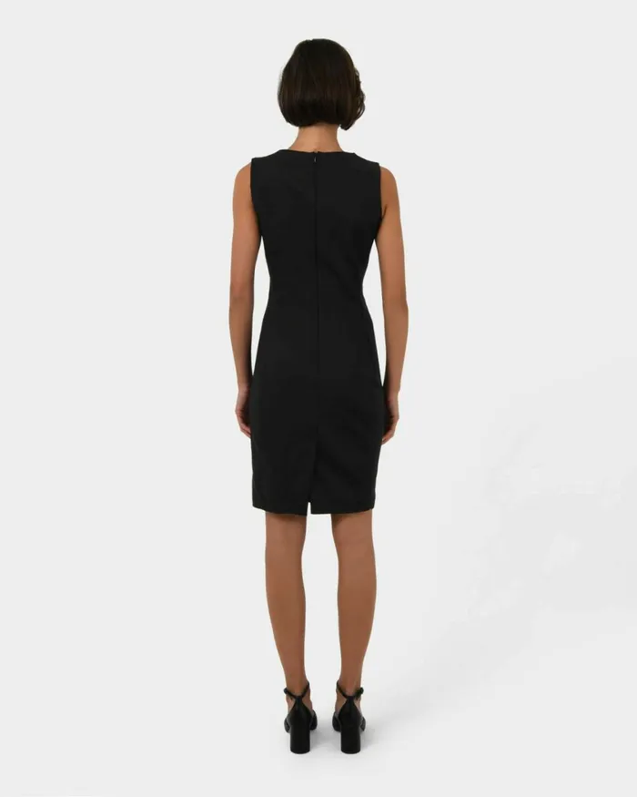 Forcast Taylor Fitted Dress Stonelight Birchnavymidnightlight Greyblack Women Work Dresses