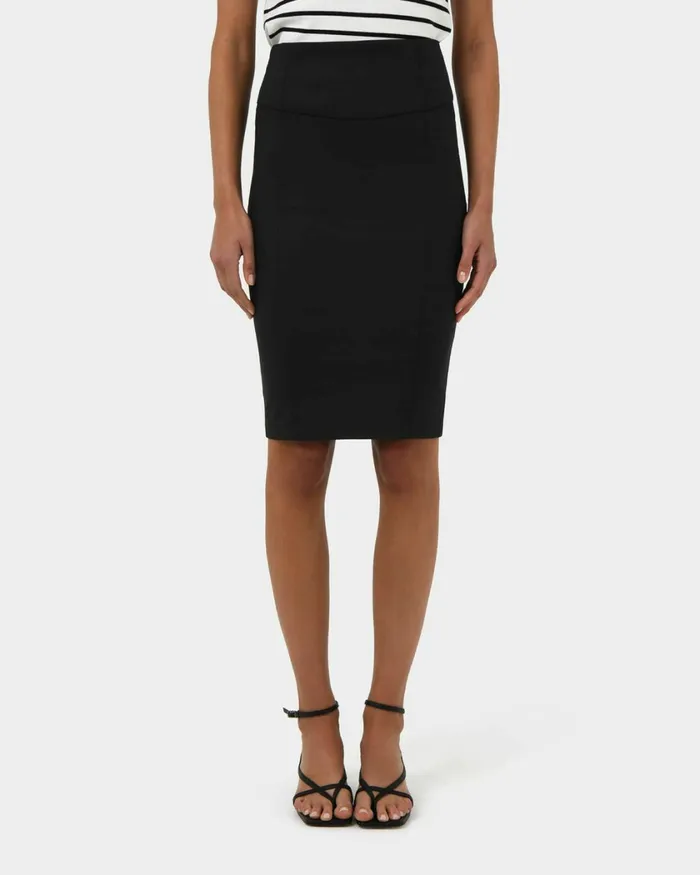 Forcast Taylor Pencil Skirt Stoneblack Women Work Skirts
