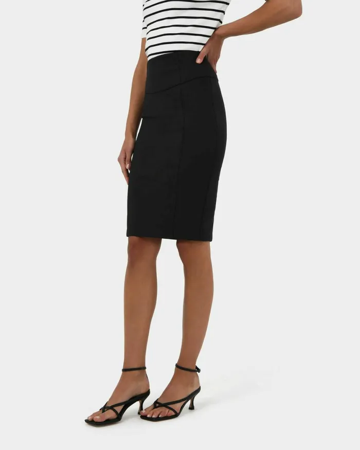 Forcast Taylor Pencil Skirt Stoneblack Women Work Skirts