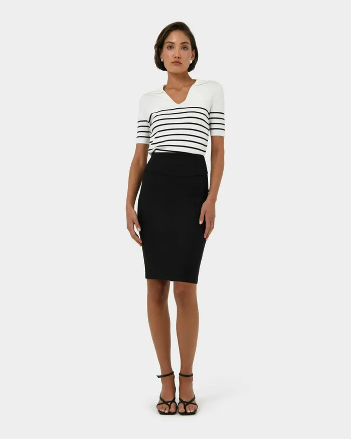 Forcast Taylor Pencil Skirt Stoneblack Women Work Skirts