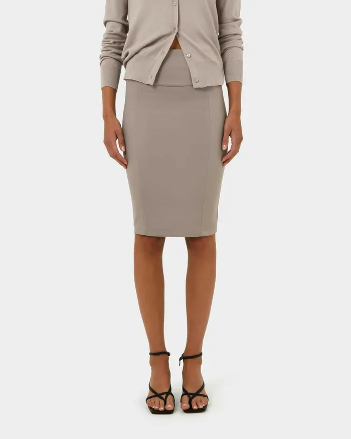 Forcast Taylor Pencil Skirt Stone Women Midi and Maxi Skirts