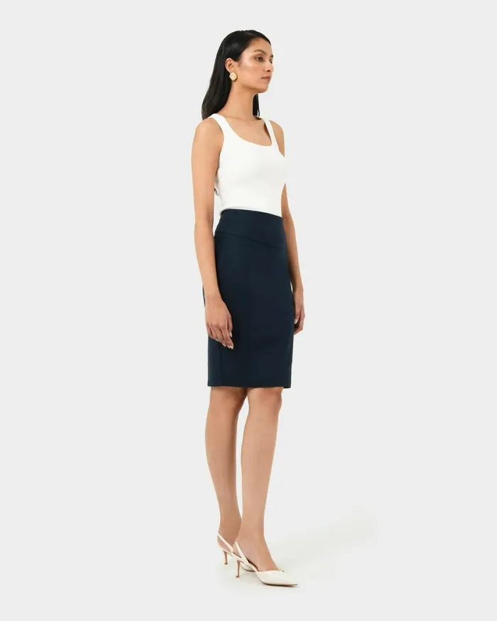Forcast Taylor Pencil Skirt Stone Women Midi and Maxi Skirts