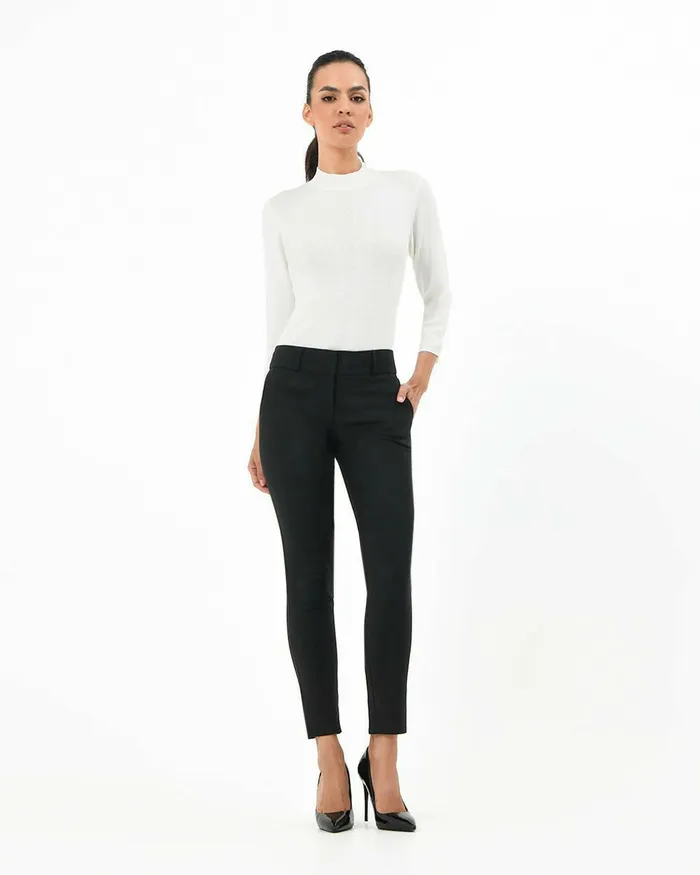 Forcast Taylor Slim Pants Black Women Slim Leg Pants