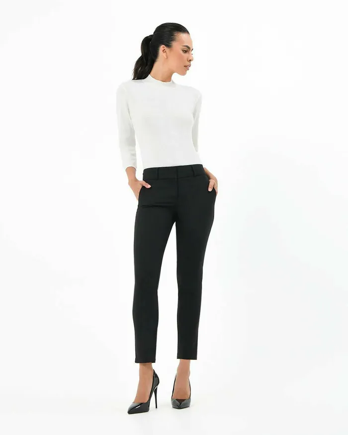 Forcast Taylor Slim Pants Black Women Slim Leg Pants