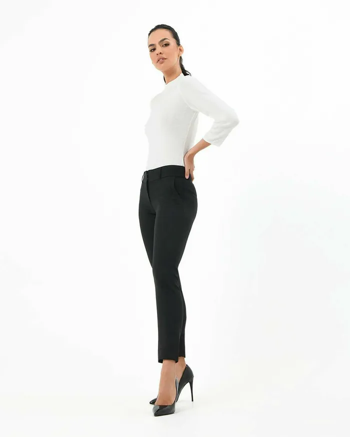 Forcast Taylor Slim Pants Black Women Slim Leg Pants