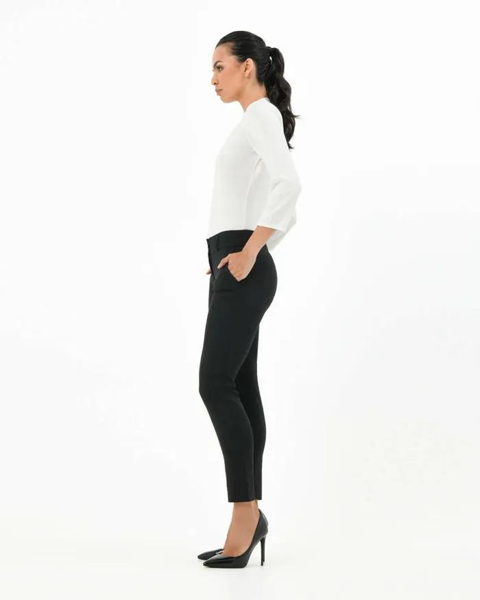 Forcast Taylor Slim Pants Black Women Slim Leg Pants