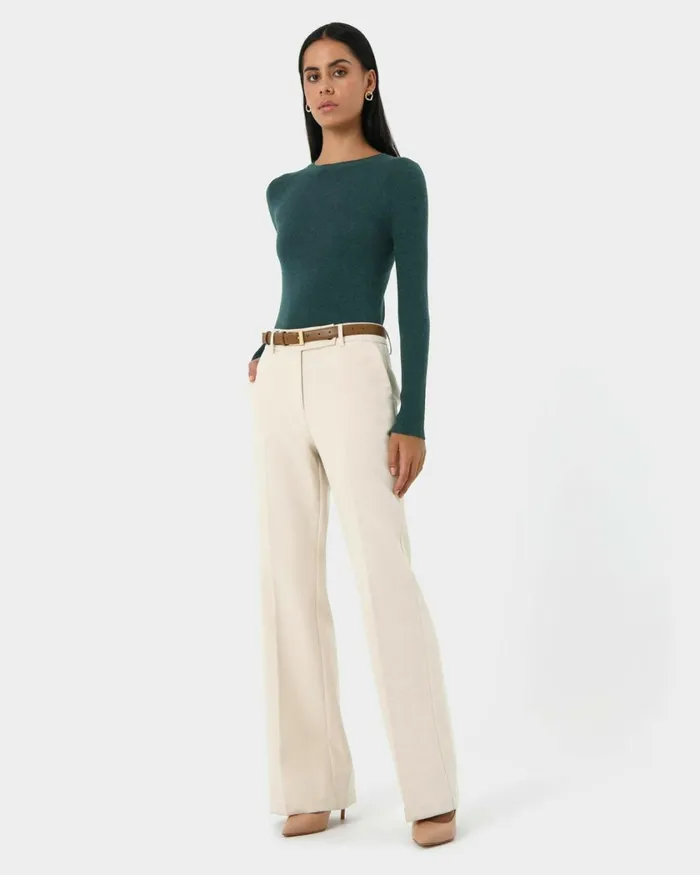 Forcast Teena Flare Pants Vanilla Women HighWaisted Pants