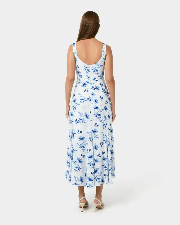 Forcast Tessie Godet Panel Dress Women Maxi Dresses