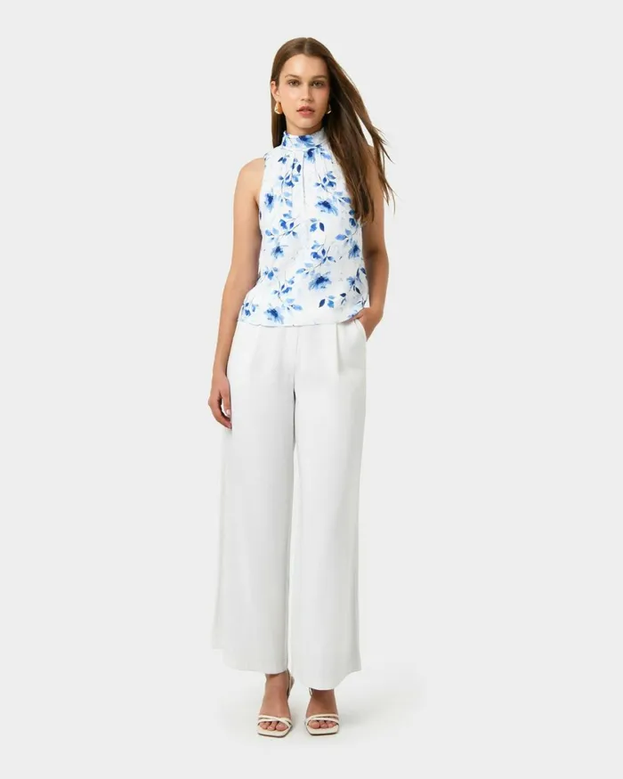 Forcast Tessie Halter Tie Top Women TShirts and Tops