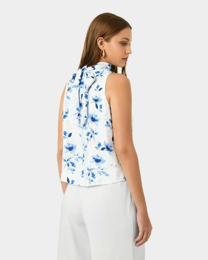 Forcast Tessie Halter Tie Top Women TShirts and Tops