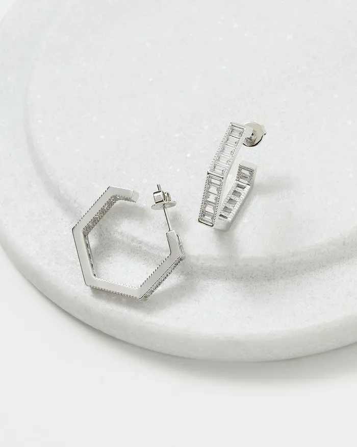 Forcast Tiara Sterling Silver Earrings Silver Women Earrings