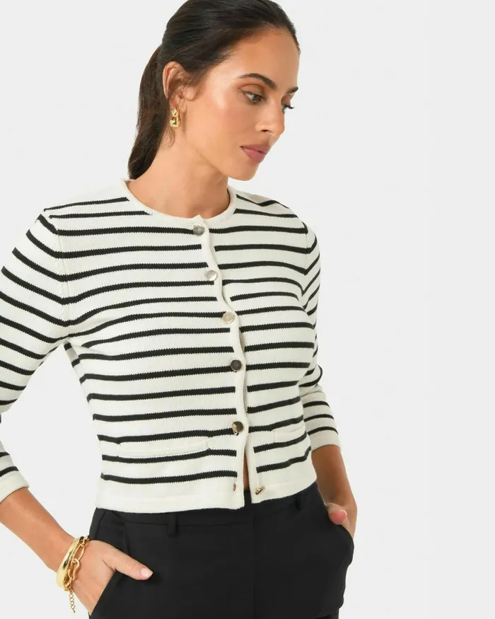 Forcast Tokyo Crop Cardigan Women Long Sleeve Tops