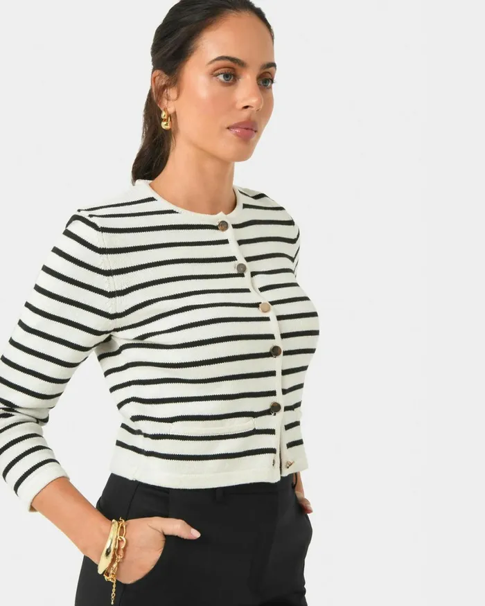 Forcast Tokyo Crop Cardigan Women Long Sleeve Tops