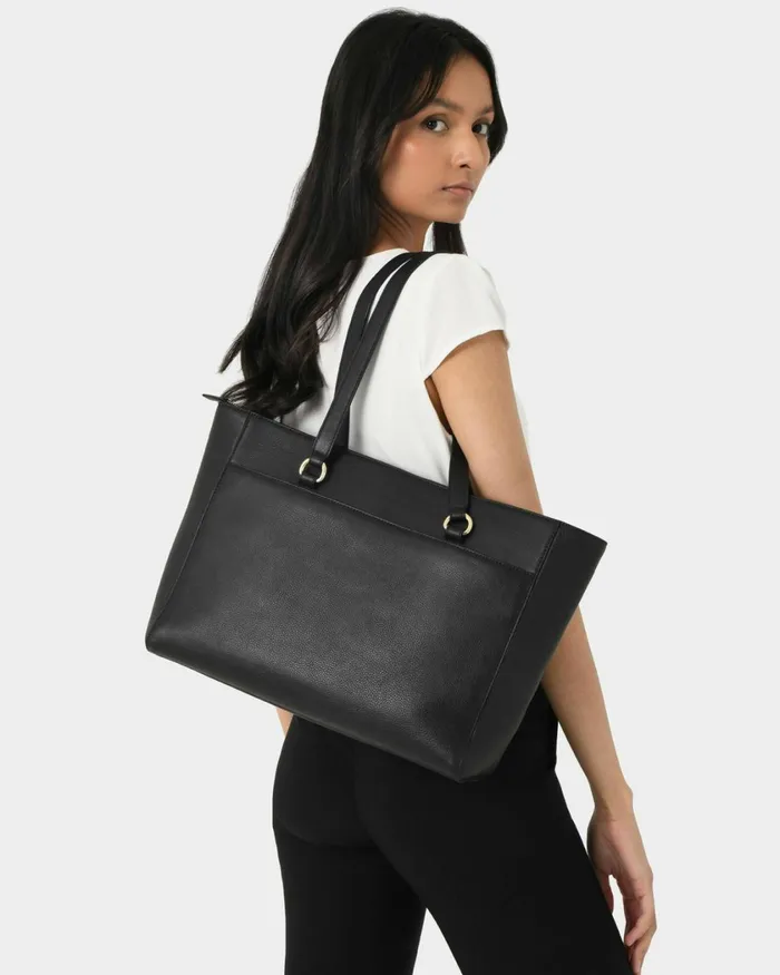 Forcast Valerie Leather Tote Bag Black Women Bags