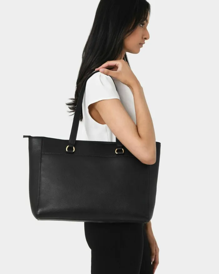 Forcast Valerie Leather Tote Bag Black Women Bags