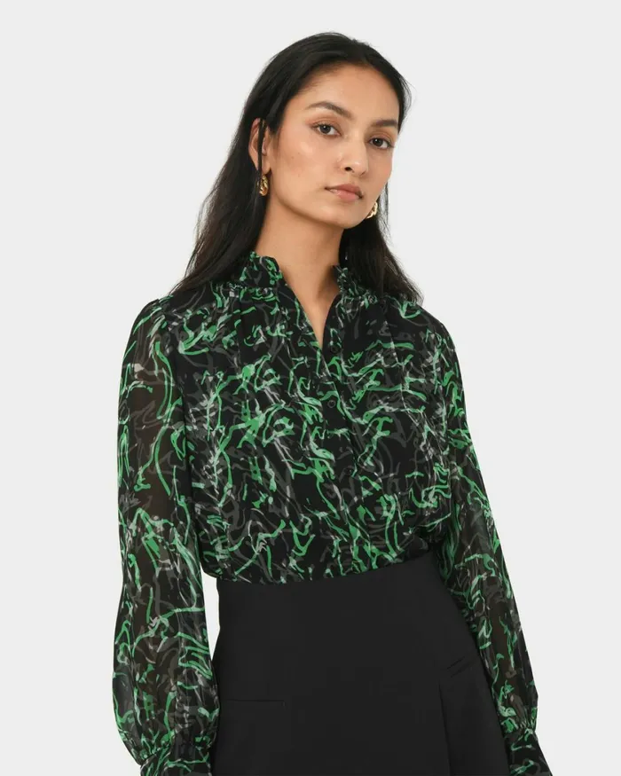 Forcast Veda Collar Blouse Women TShirts and Tops
