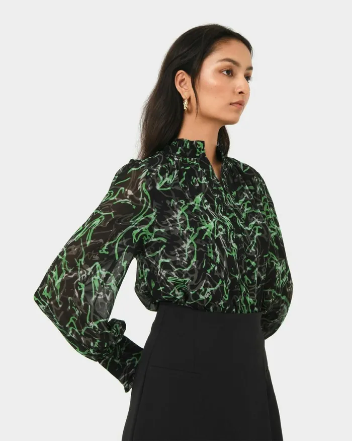 Forcast Veda Collar Blouse Women TShirts and Tops