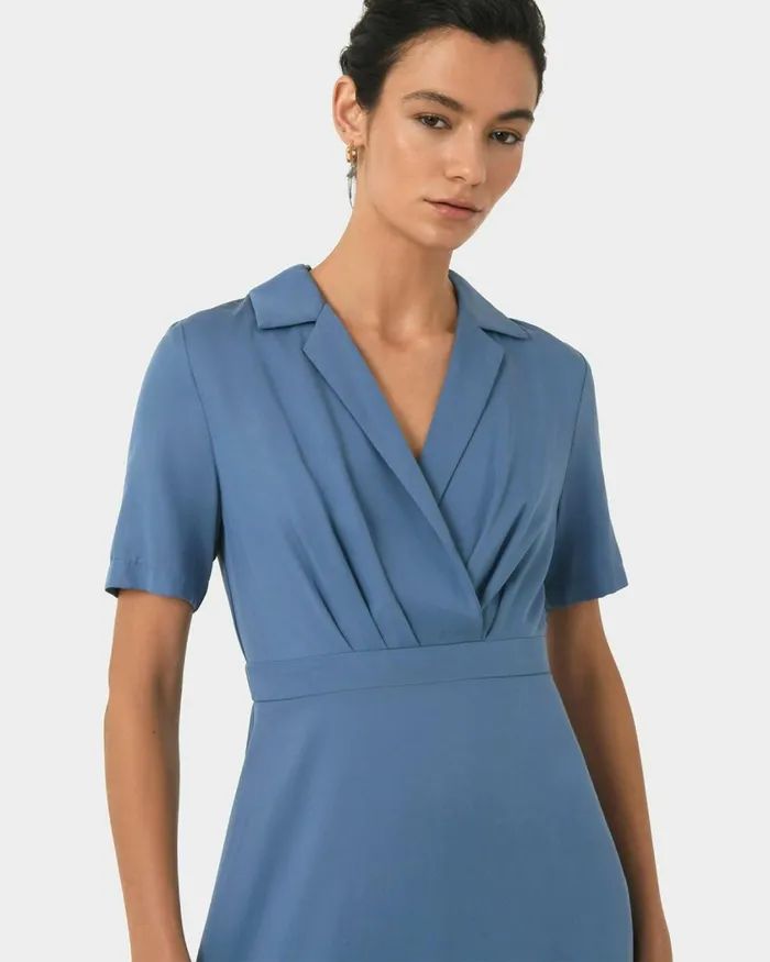 Forcast Verity Crossover Dress Ocean Women Midi Dresses