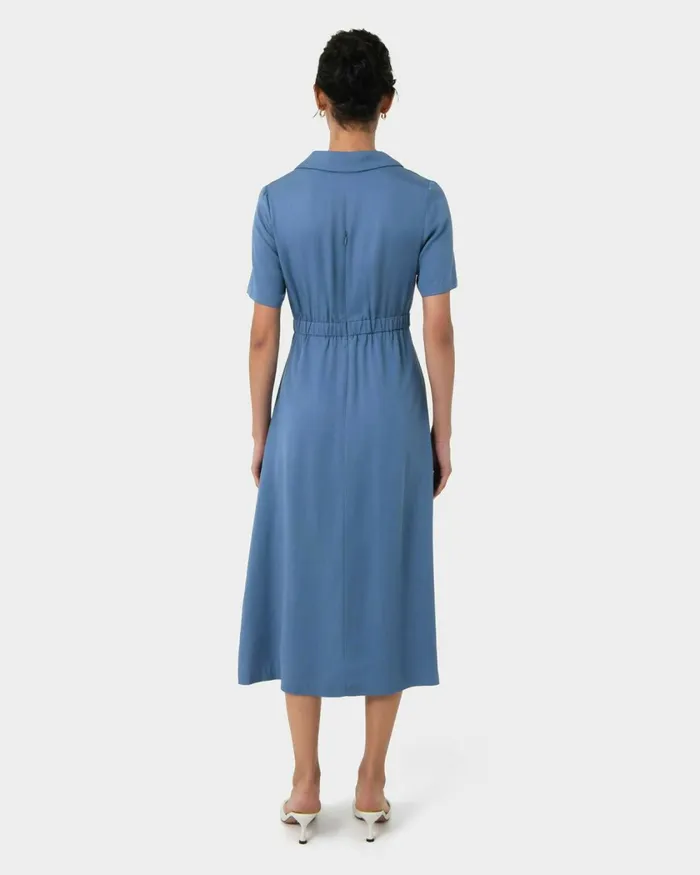 Forcast Verity Crossover Dress Ocean Women Midi Dresses