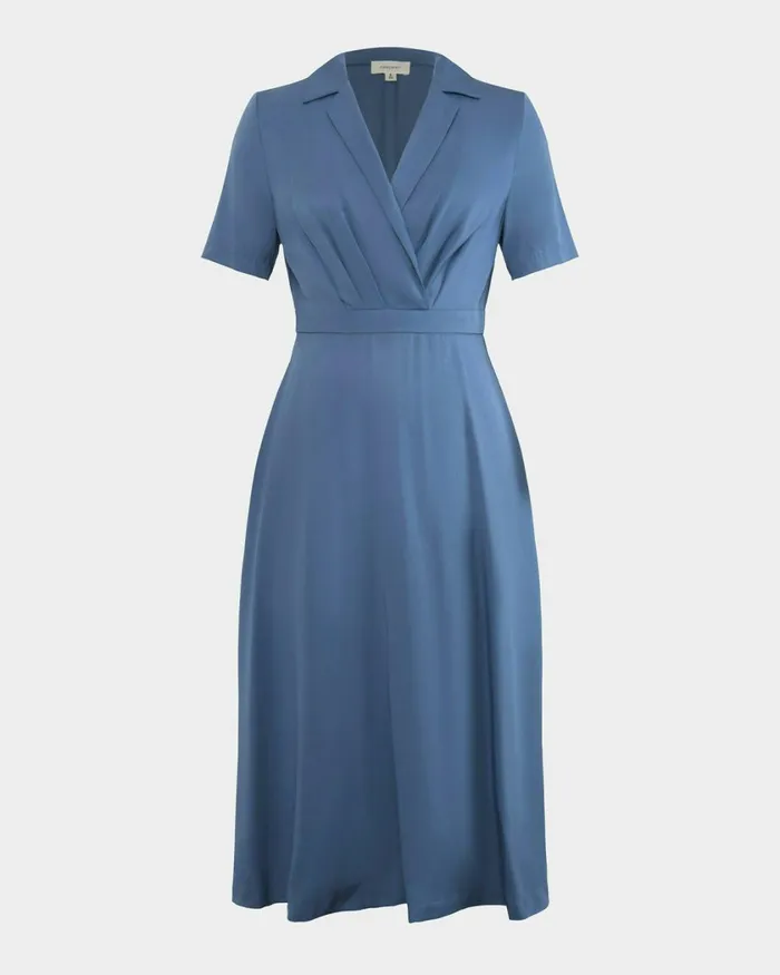 Forcast Verity Crossover Dress Ocean Women Midi Dresses