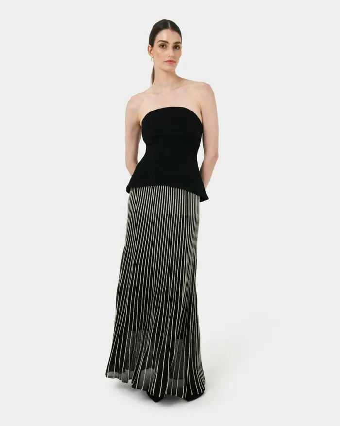 Forcast Veya Panel Bodice Black Women TShirts and Tops