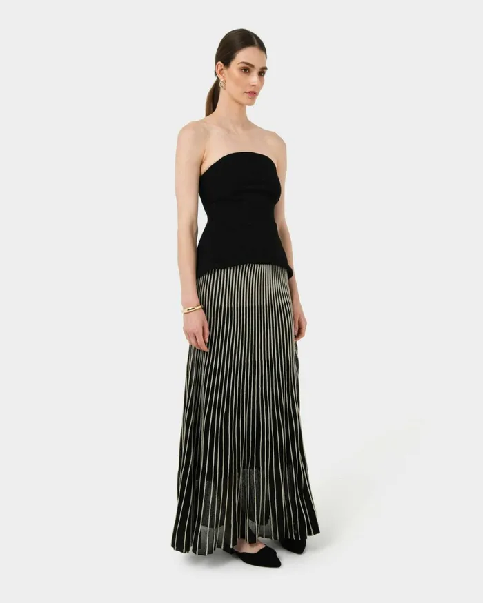 Forcast Veya Panel Bodice Black Women TShirts and Tops
