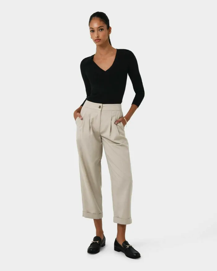 Forcast Vicky Vneck Knit Deep Tealivoryblack Women TShirts and Tops