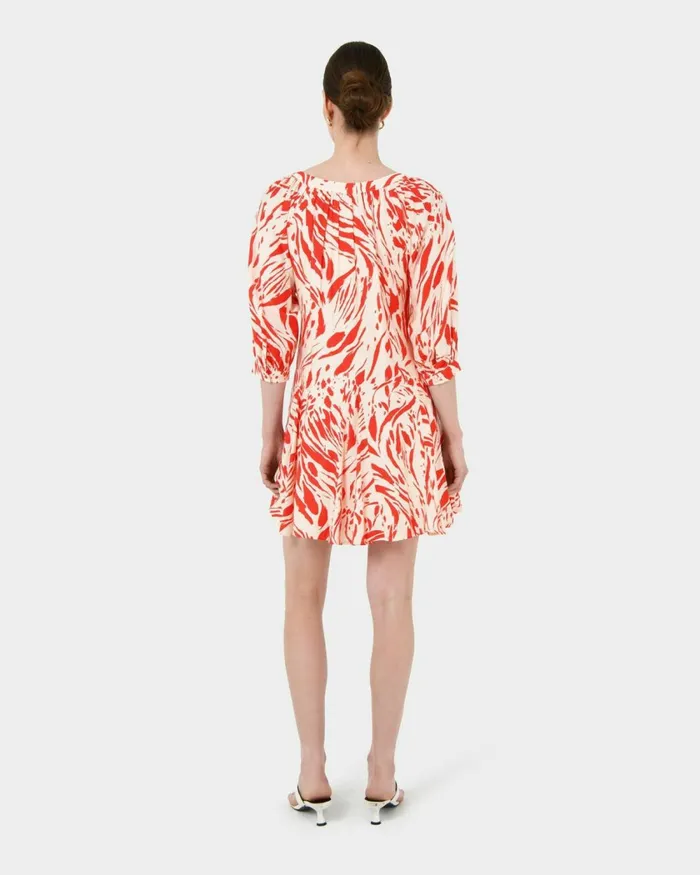 Forcast Vienna Vneck Tie Dress Women Mini Dresses