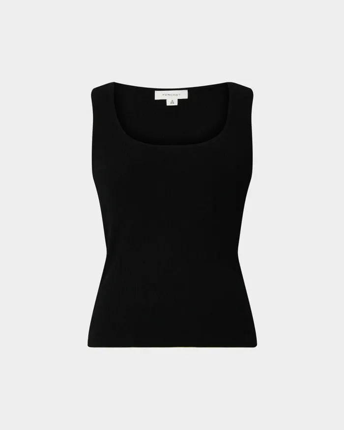 Forcast Vivi Rib Knit Tank Top Redblack Women TShirts and Tops