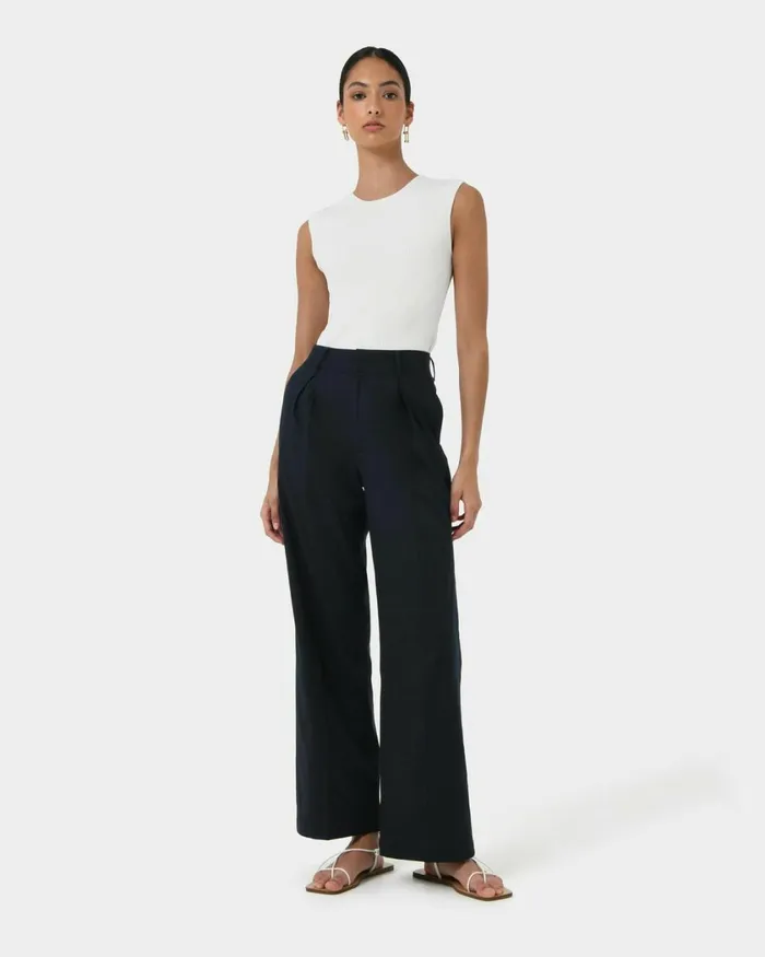 Forcast Viviana Sleeveless Knit Top Camelivoryblack Women TShirts and Tops