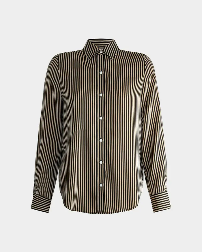 Forcast Wanda Stripe Satin Shirt Women TShirts and Tops