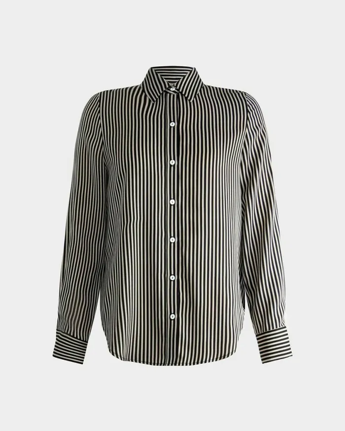 Forcast Wanda Stripe Satin Shirt Women TShirts and Tops