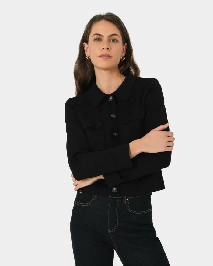 Forcast Willow Collar Cardigan Camelivoryblack Women Long Sleeve Tops