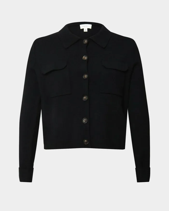 Forcast Willow Collar Cardigan Camelivoryblack Women Long Sleeve Tops
