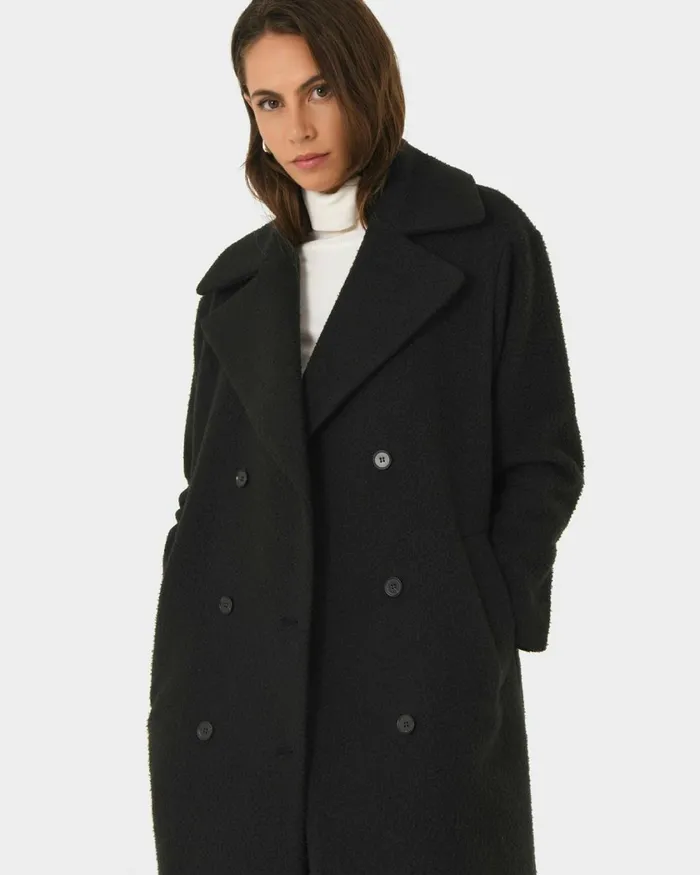 Forcast Zahra Boucle Yarn Coat Black Women Coats