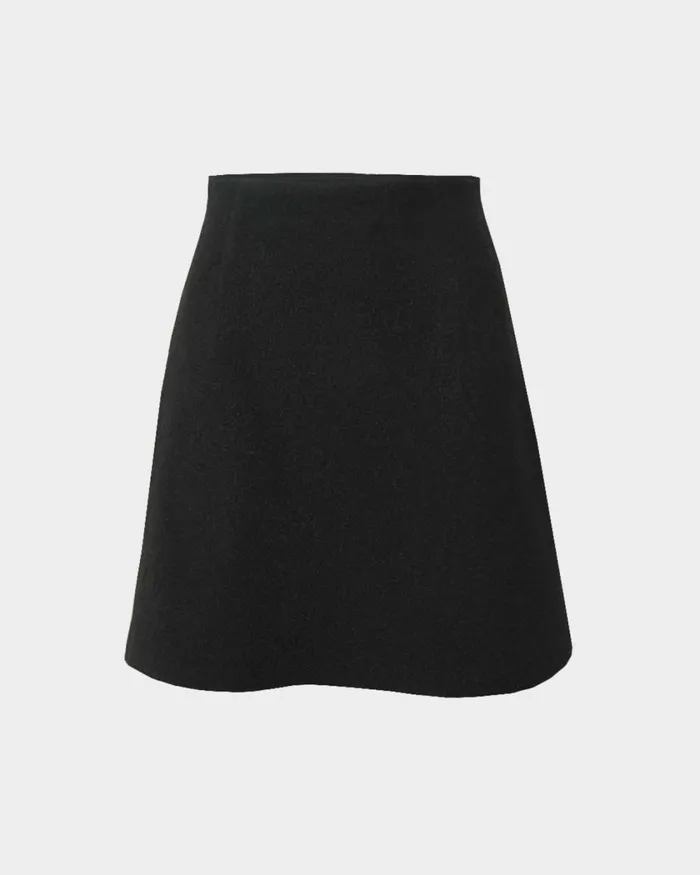 Forcast Zahra Boucle Yarn Mini Skirt Black Women Mini Skirts