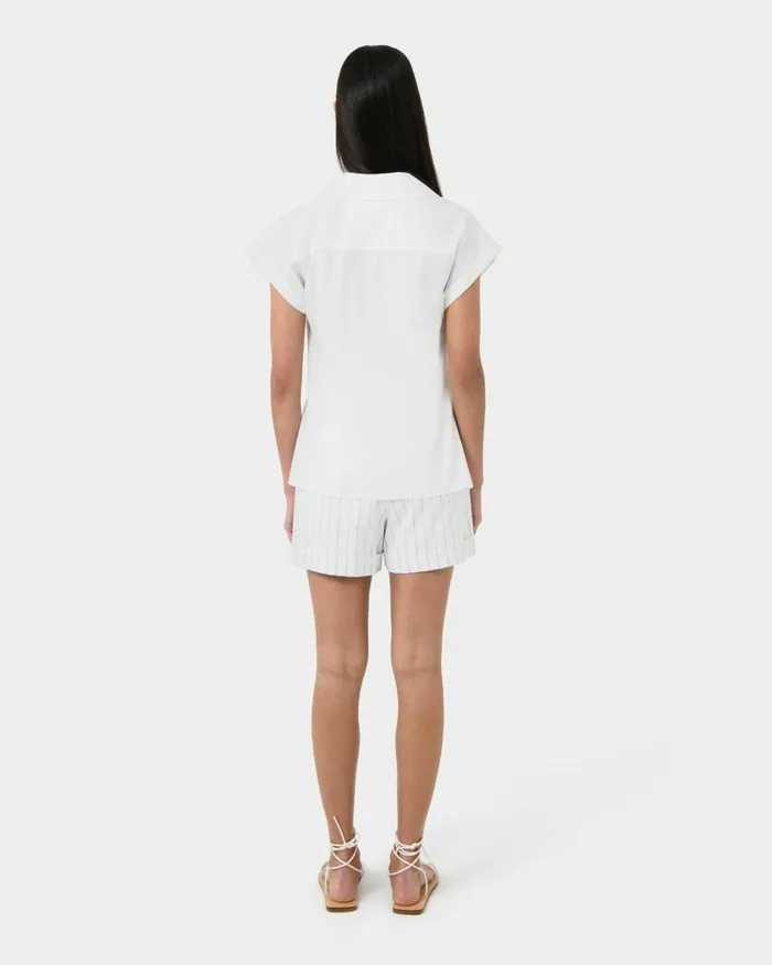 Forcast Zalia Tie Button Shirt Butterivory Women TShirts and Tops