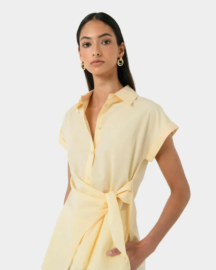 Forcast Zalia Tie Button Shirt Butterivory Women TShirts and Tops