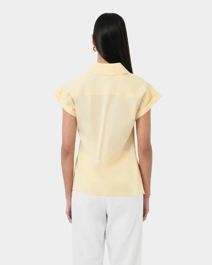 Forcast Zalia Tie Button Shirt Butterivory Women TShirts and Tops
