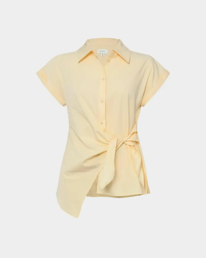 Forcast Zalia Tie Button Shirt Butterivory Women TShirts and Tops