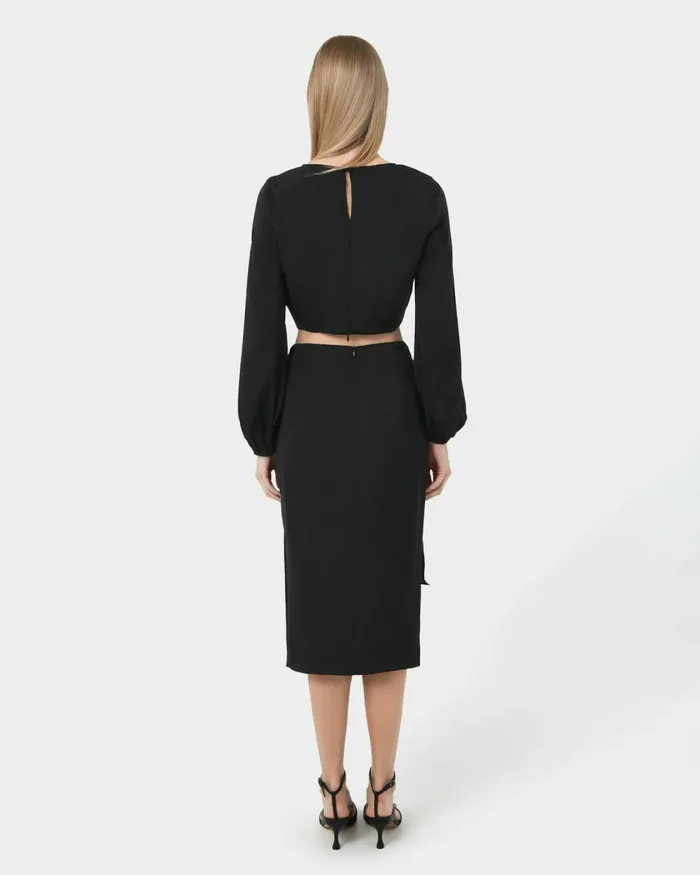 Forcast Zyana Knotted Front Top Dark Rustblack Women TShirts and Tops