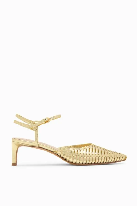 Francine Cage Kitten Heel Pale Gold Women Ulla Johnson Shoes