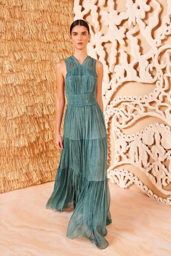 Freesia Gown Kelp Women Ulla Johnson Dresses Freesia Gown Kelp Women Ulla Johnson Dresses