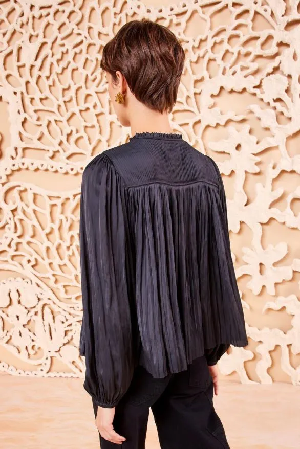 Freja Blouse Noir Women Ulla Johnson Tops Freja Blouse Noir Women Ulla Johnson Tops