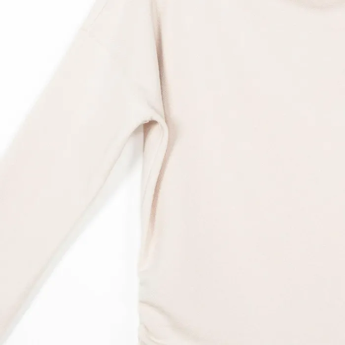 French TerryLike Knit 8211 Boat Neck Side Ruched Sweater Top 8211 Bone 8211 Final Sale Women Clara Sunwoo Sweaters