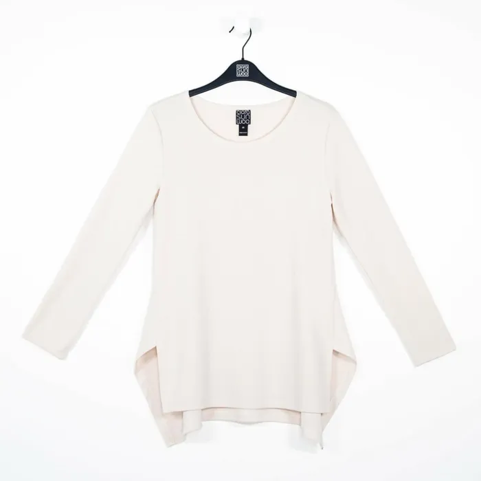 French TerryLike Knit 8211 Parachute Hem Sweater Tunic 8211 Bone 8211 Final Sale Women Clara Sunwoo Sweaters