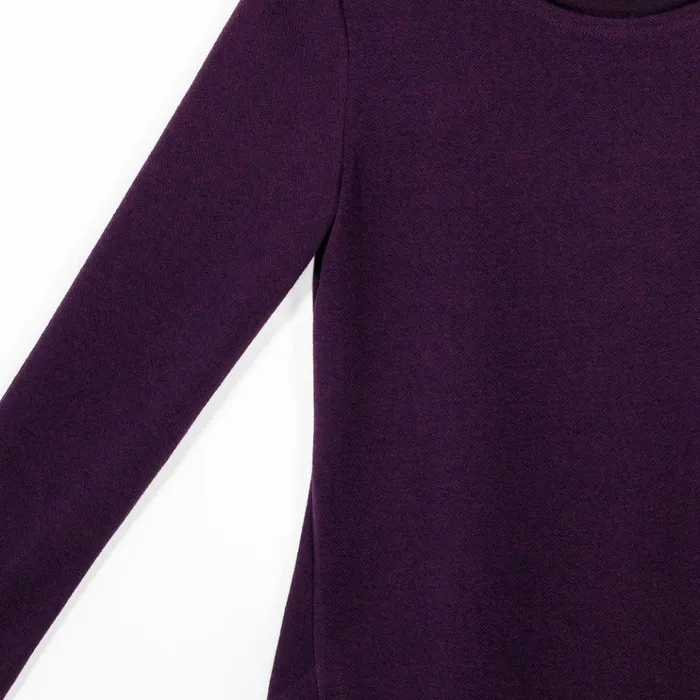 French TerryLike Knit 8211 Parachute Hem Sweater Tunic 8211 Eggplant 8211 Final Sale Women Clara Sunwoo Sweaters