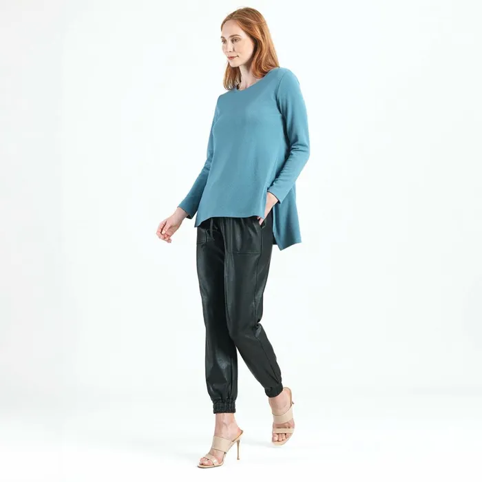 French TerryLike Knit 8211 Parachute Hem Sweater Tunic 8211 Powder Blue 8211 Final Sale Women Clara Sunwoo Sweaters