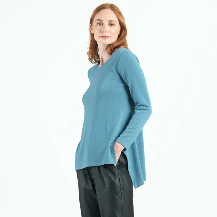 French TerryLike Knit 8211 Parachute Hem Sweater Tunic 8211 Powder Blue 8211 Final Sale Women Clara Sunwoo Sweaters
