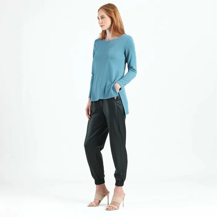 French TerryLike Knit 8211 Parachute Hem Sweater Tunic 8211 Powder Blue 8211 Final Sale Women Clara Sunwoo Sweaters